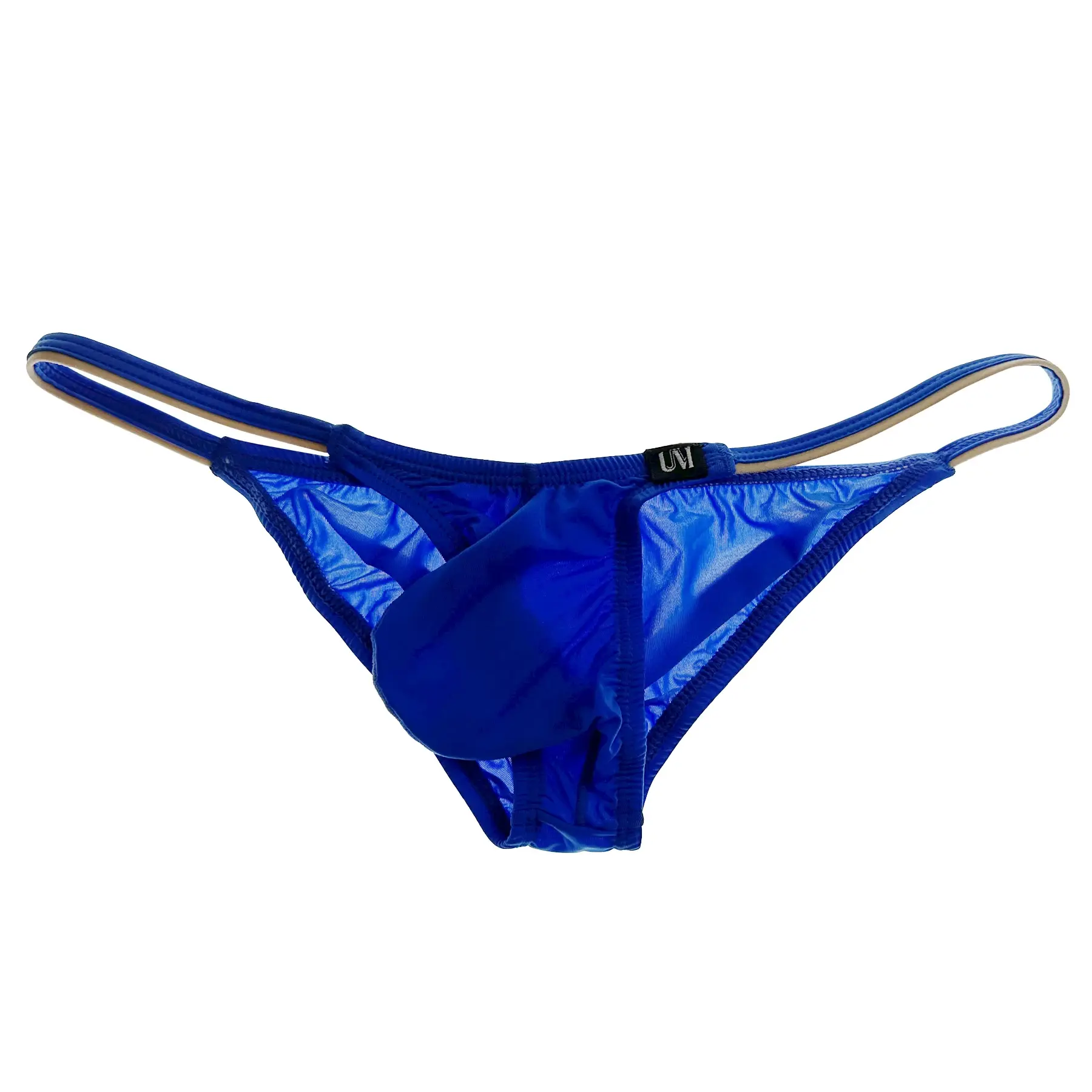 Men's Low Waist Briefs Ultra Color Elastic Rope Sexy G-strings Convex Silky Thin Belt Solid Uniform Underwear — image 2