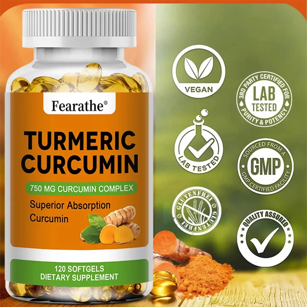 Organic Turmeric Curcumin Capsules - 750 Mg Highest Potency Curcumin Complex for Cardiovascular Bone Muscle Brain Health — image 6
