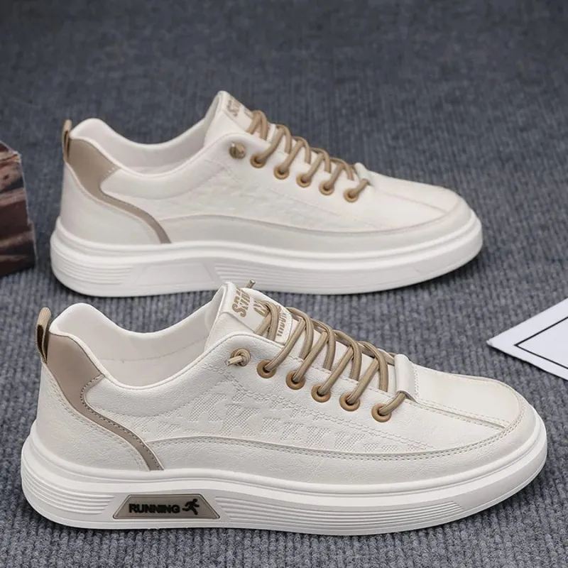 Men's Fashionable Solid Color Low-Top Shoes Comfortable Non-Slip Durable Casual Sneakers Suitable for Men's Outdoor Activities