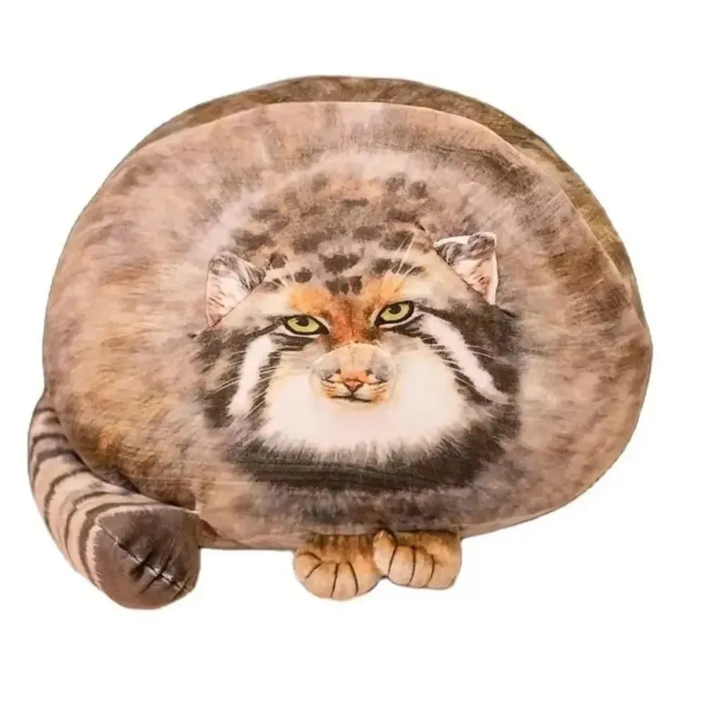 Fierce Looking Super Soft Cat Lifelike Huggable Stuffed Cat Pillow Stretchy Adorable Simulation Cat Pillow Sofa Decor — image 3