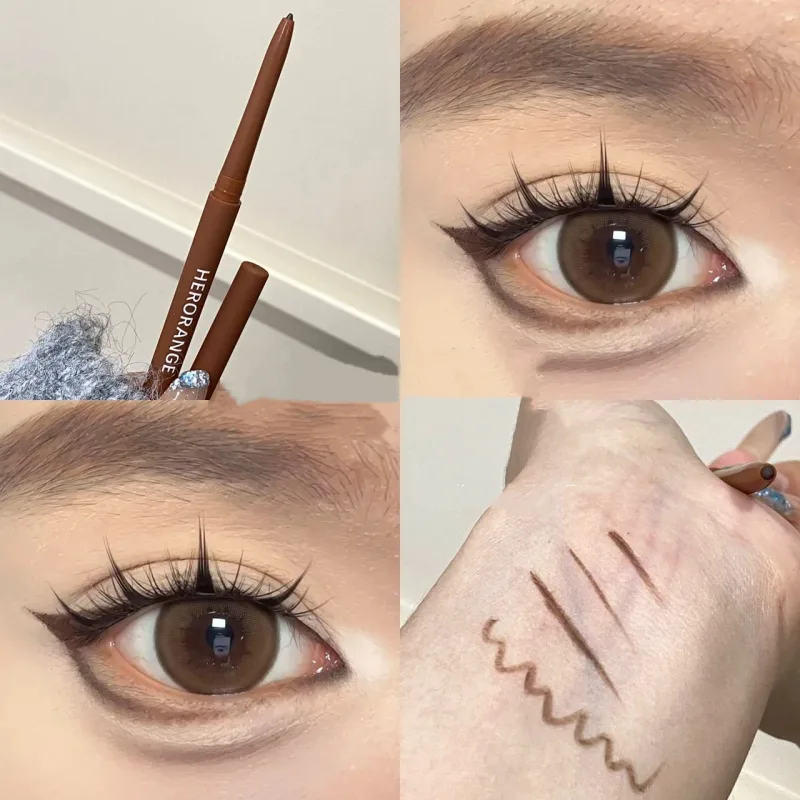 Ultra-fine Gel Eyeliner Pencil Black Brown Under Eye Liner Pen Waterproof Matte Lying Silkworm Quick Drying Lasting Eyes Makeup — image 8