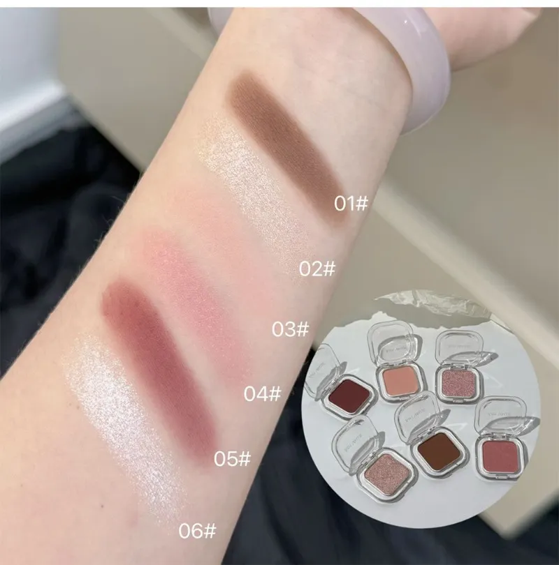 Red Brown Monochrome Eyeshadow Eyeliner Powder Palette Silky Matte Coral Red Lying Silkworm Eyeliner Waterproof Aegyo-sal Makeup — image 6
