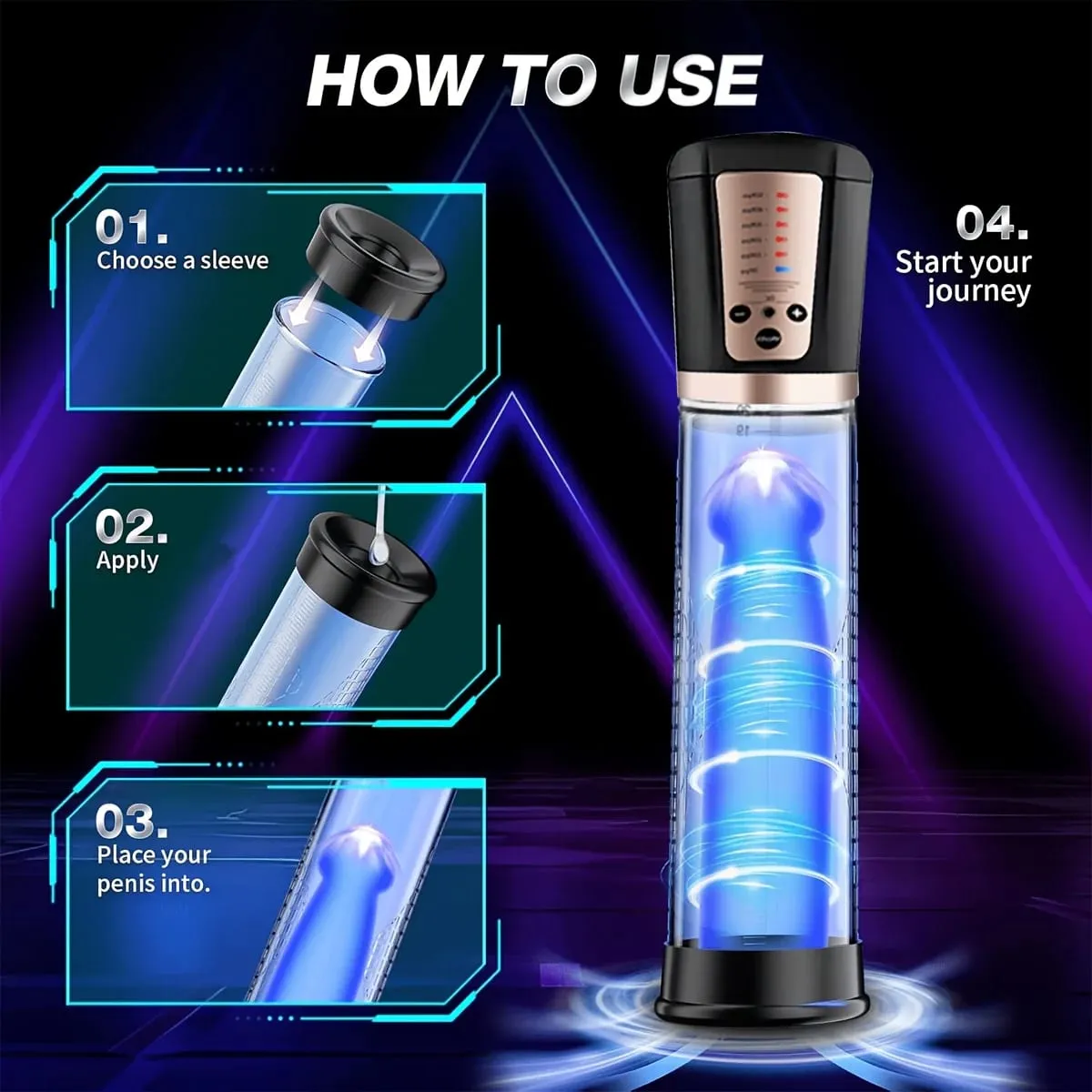 Automatic Electric Penis Pump Trainer Toy Male Self-pleasure Device with 3 Rings Suction Modes Ideal for Adult Men Sex Toys 18+ — image 5