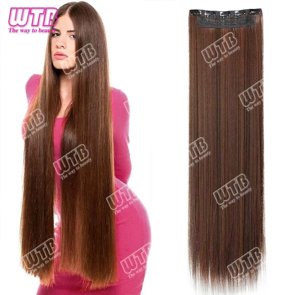 Extra Long Straight Synthetic 5 Clip Hair Extensions Ponytail Extension For Ladies Girls 20~40 Inches Clip In Extensions Hairpie — image 9