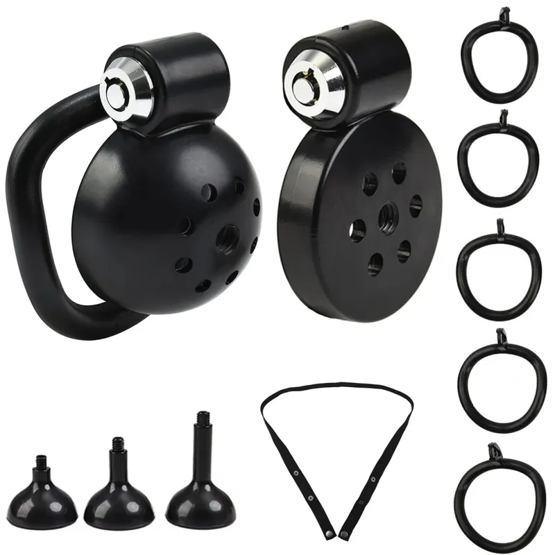 Male Penis Chastity Cage Plug Set Small Chastity Cage 5 Cock Rings With 3 Urethral Plugs Penis Bondage Slave Man Sex Toy — image 2