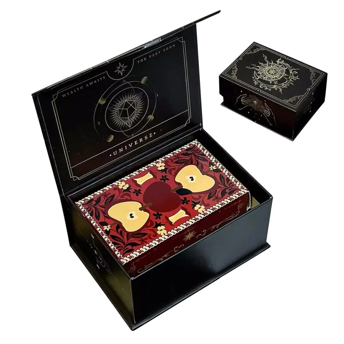 Magnetic Lid Tarot Card Box Portable Lightweight Storage Organizer for Oracle/Playing Cards Jewelry Keepsakes Home Display — image 2