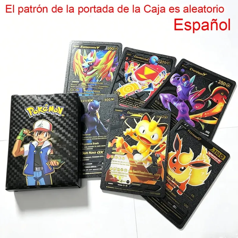 55PCS Pokemon Cards Vmax GX Gold Foil Flash Box Party Interactive Game English Spanish Colorful Game Battle Collection Card Gift — image 6