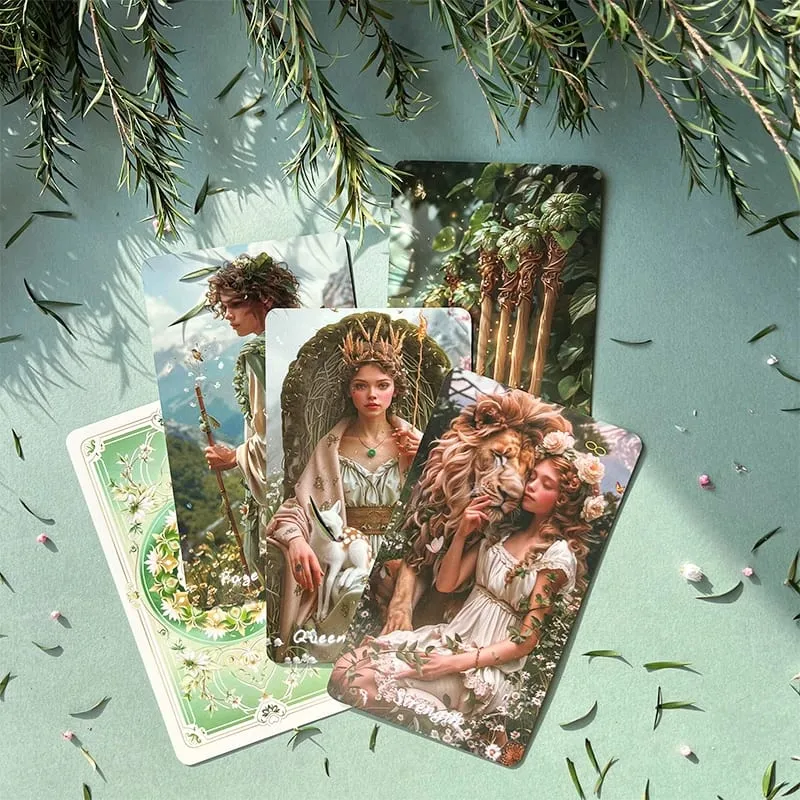 Arot Cards for Beginners with Guidebook Spring Sprout Tarot Deck 80 Oracle And Tarot Cards 400 GSM Premium Cards with Gilded — image 2