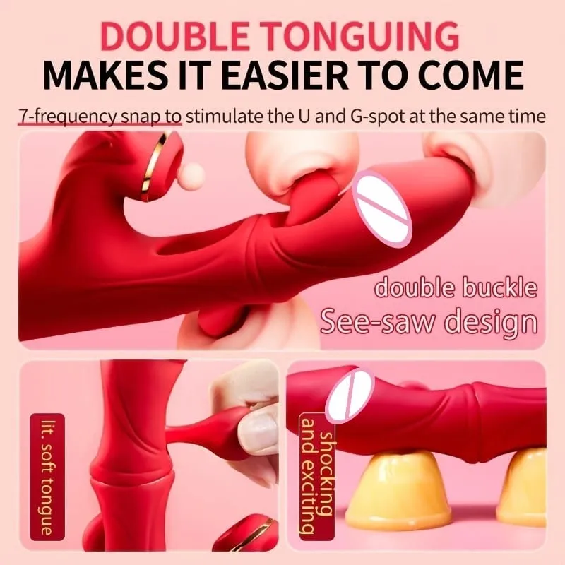 4in1 Thrusting Dildo Vibrator for Women Heating G Spot Clitoris Stimulator Sucking Vaginal Massager Sex Toys Female Masturbator — image 4
