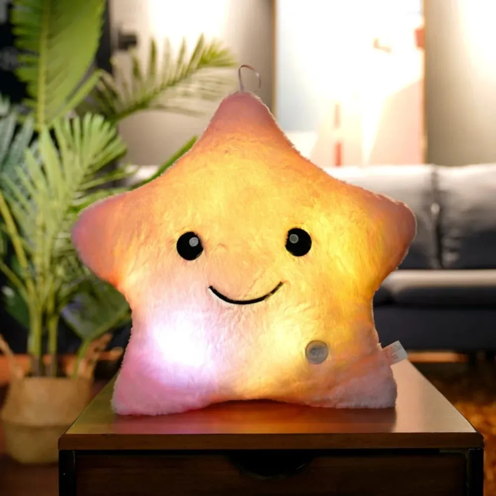 New LED Electronic Star Plush Toy Soft Star LED Star Doll Toy Home Decoration Baby Kid Toys Soft Star Pillow
