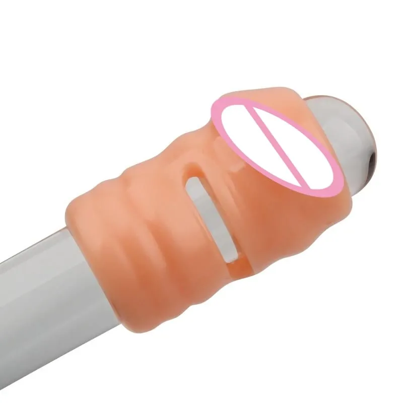 2PCS/Set Penis Sleeve Silicone Reusable Extension Condom Delay Ejaculation G Spot Anal Sex Toys For Men No Vibrator Sex Shop — image 5