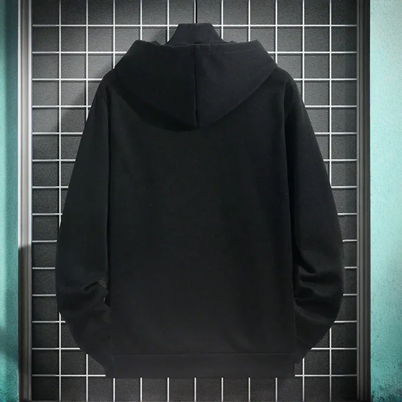 Mens Urban Hoodie 2025 High Quality Solid Color Long Sleeve Sweatshirt Casual Sporty Hooded Outerwear Jesus Cross Print Pullover — image 9