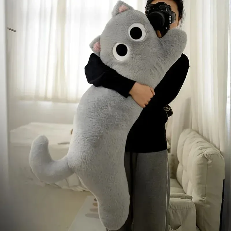 Black Cat Plush Pillow Logic Cat Doll Long Bedhead Pillow Dormitory Sleeping Leg Clamp Pillow Sofa Cushion Home Using Supplies — image 4