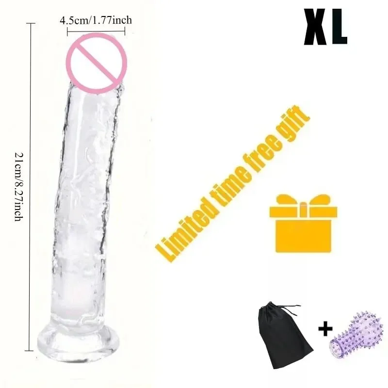 Women Realistic Anal Butt Plug Transparent Dildo Suction Cup Big Dick Soft Masturbators G Spot Big Penis Adult Sex Product 18+ — image 11