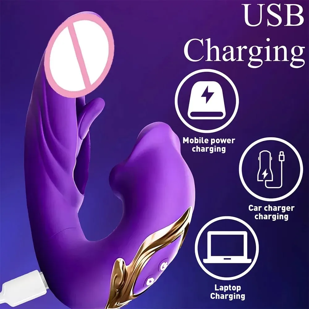 3 in 1 Telescopic Tongue Dildo for Women Clitoris Stimulator Finger Vibrating Flapping Vaginal Massager Masturbator Sex Toy — image 5