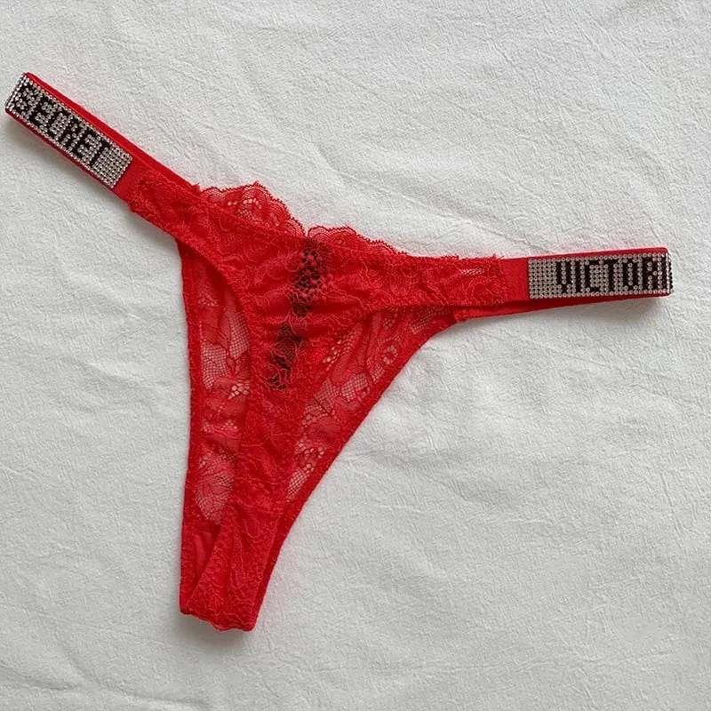 2025 New Sexy Pink Brand Lingerie Female Intimate Underwear Rise Women Panties Bra Rhinestone Letter Comfort Brief — image 10