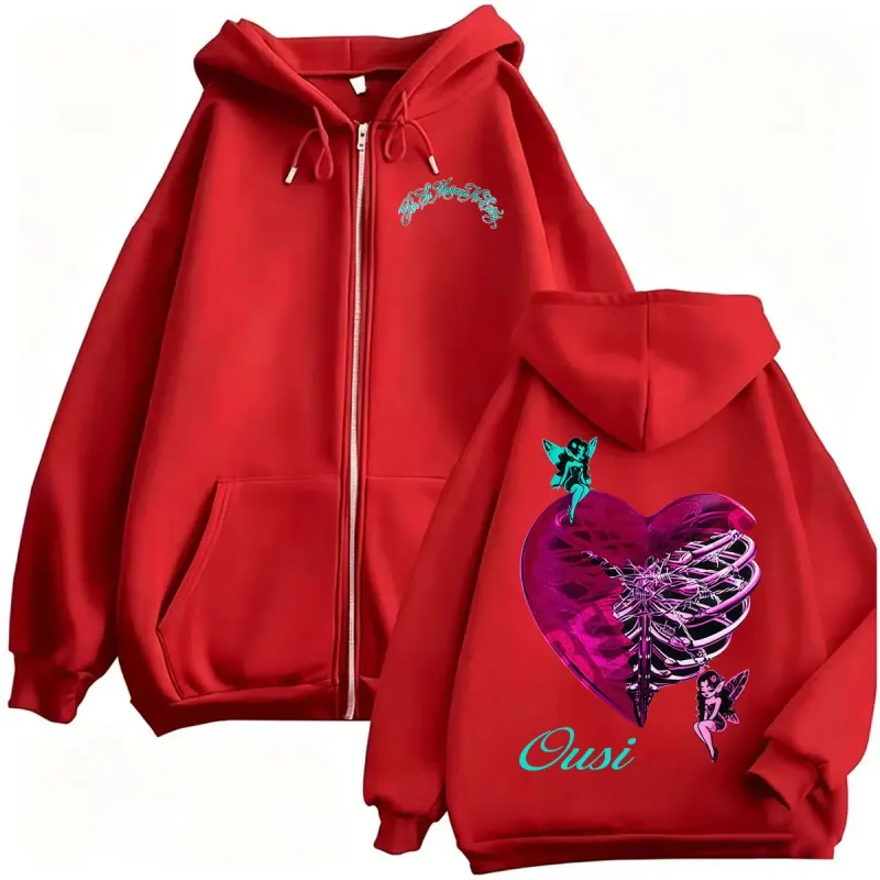Omar Courtz Por Si Manana No Estoy Tour Zip Up Hoodies Men's Harajuku Aesthetic Sweatshirt Jacket Fleece Casual Zipper Pullovers — image 9