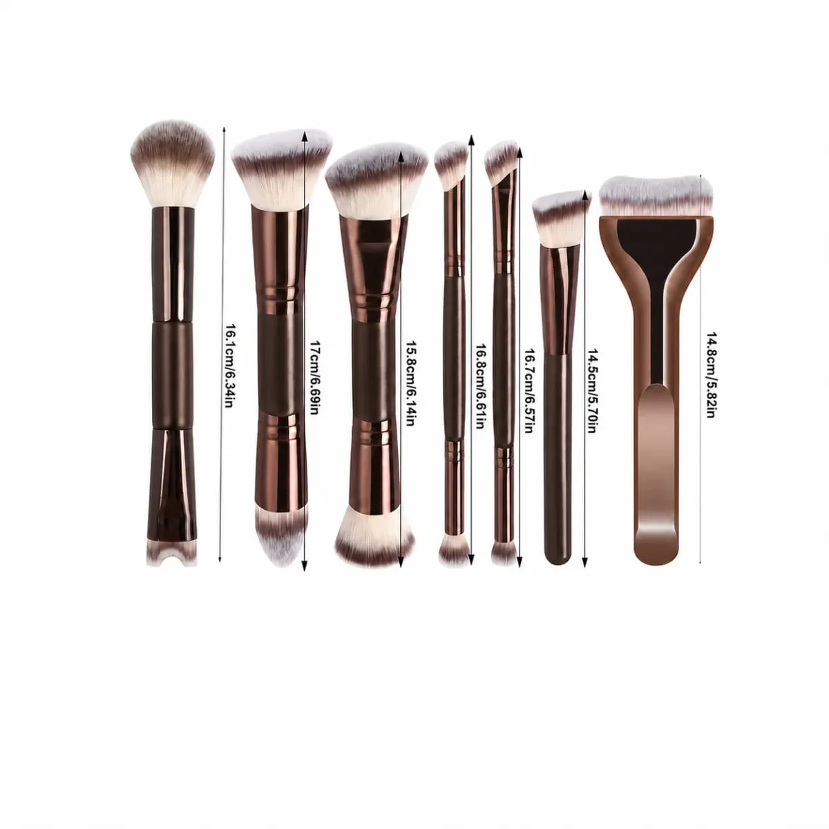 7pcs Professional Makeup Brush Set Foundation Brush Powder Brush Eye Shadow Brush Blending Brush Tool Soft to Face Travel — image 6