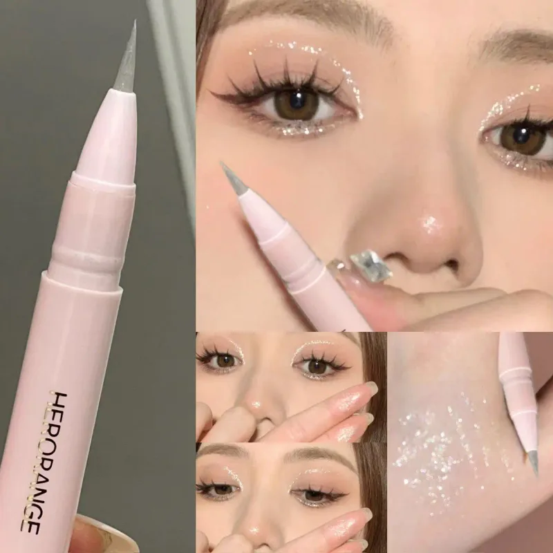Peachy Pink Brightening Aegyo Sal Pencil Sparkling Highlighter Lying Silkworm Pen Fine Glitter Pearlescent Natural Eye Makeup — image 9