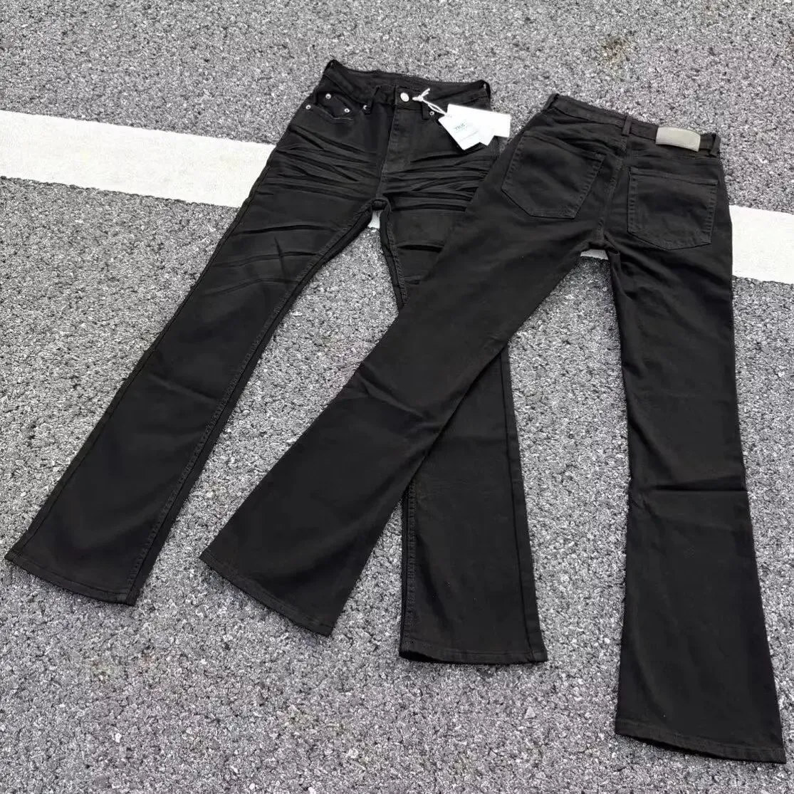 Men's 90s Slim Micro Horn Jeans Street Summer Sweatpants Y2k Pants Thin Boy Bottoms Male Wide Leg Bell-bottom Trousers — image 3