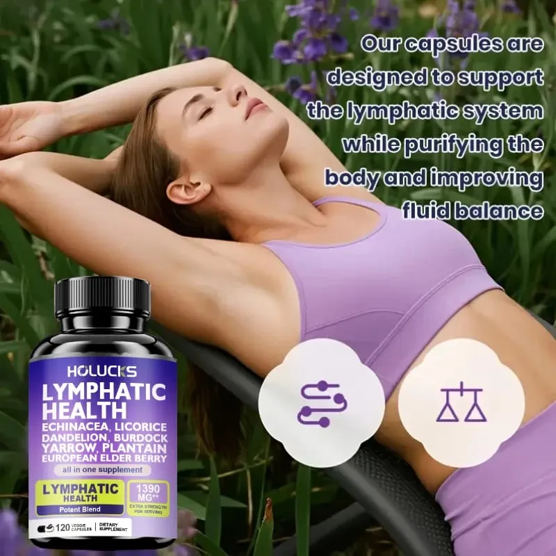 Complete Lymphatic Health 1300mg Supplement Support Lipedema Hormone Balance & Natural Detox Clear Skin Overall Vitality — image 2