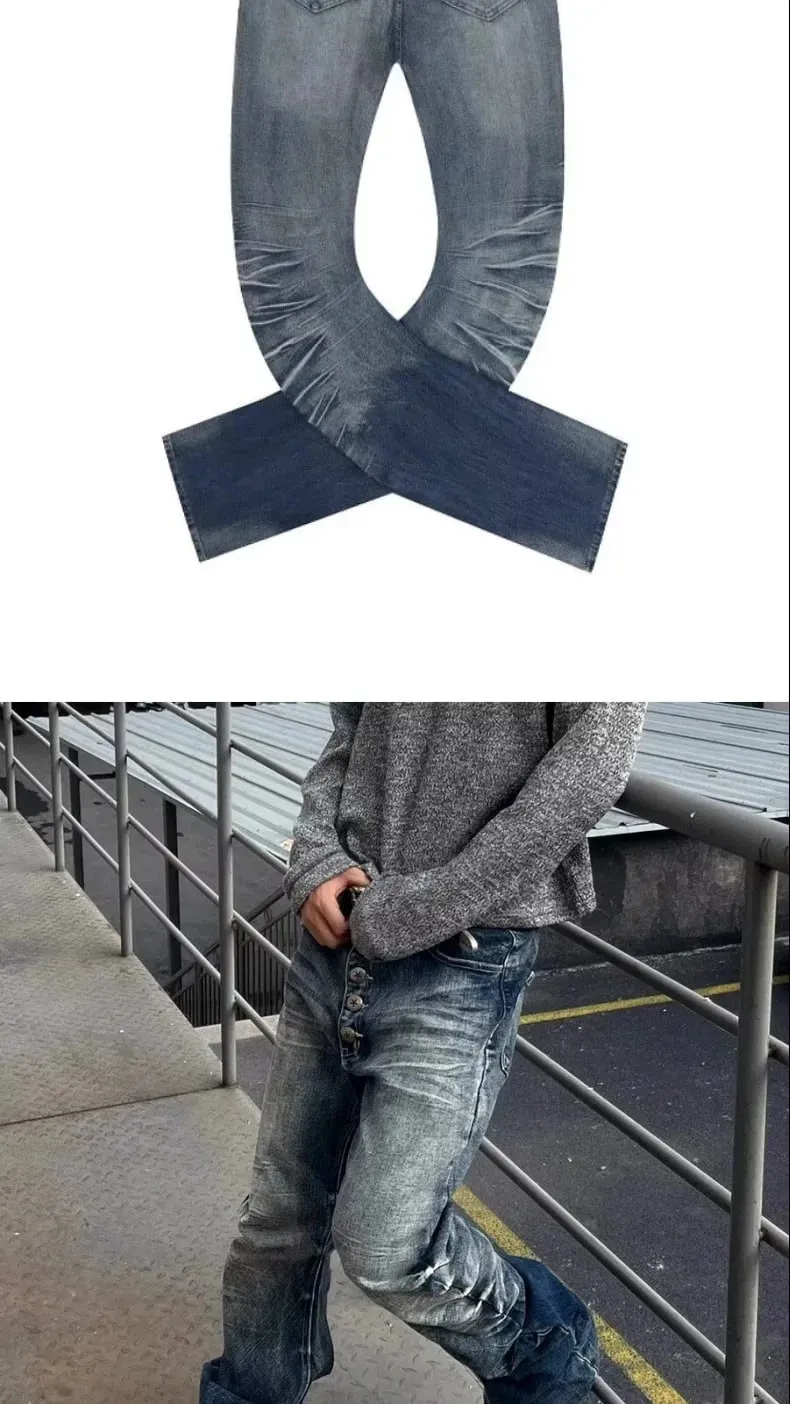 European American New Fashion Men's Slim Casual Trendy Simple Basic Denim Trousers Male Daily High Street Jeans Pants Clothes — image 7