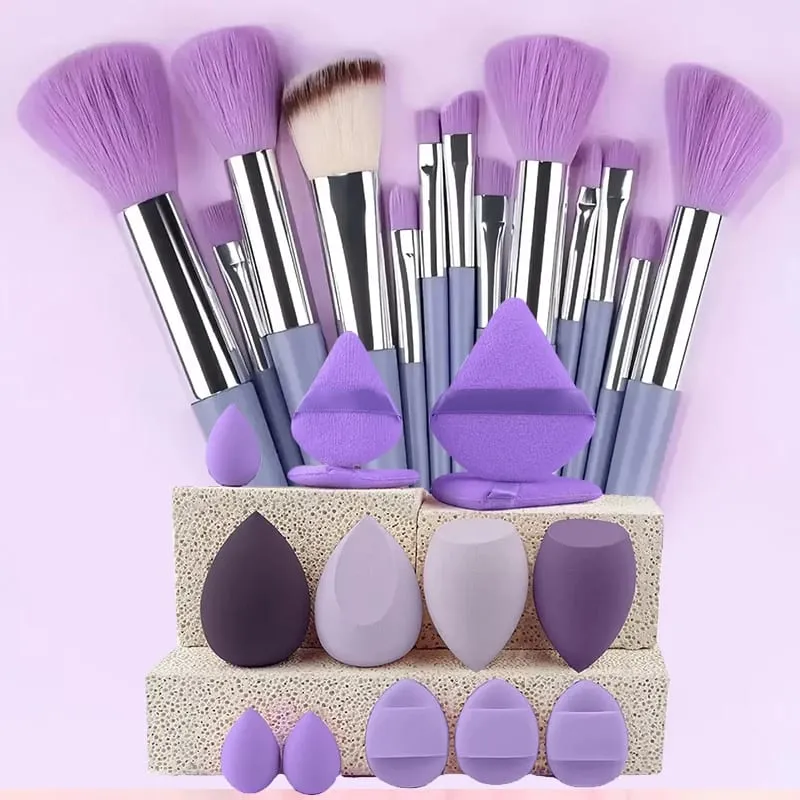10pcs Pink Makeup Brush Set for Beginners Mini Portable Foundation Eyeshadow Brushes with Crystal Handle Includes Brush Pouch — image 29