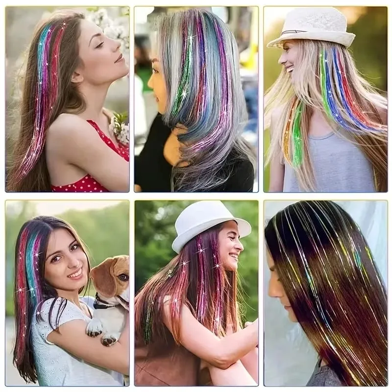 24Inch Synthetic 3pcs/set Long Straight Clip in Hair Extensions Highlights Colored Party Multi-Colors Hairpieces for Women Daily — image 7