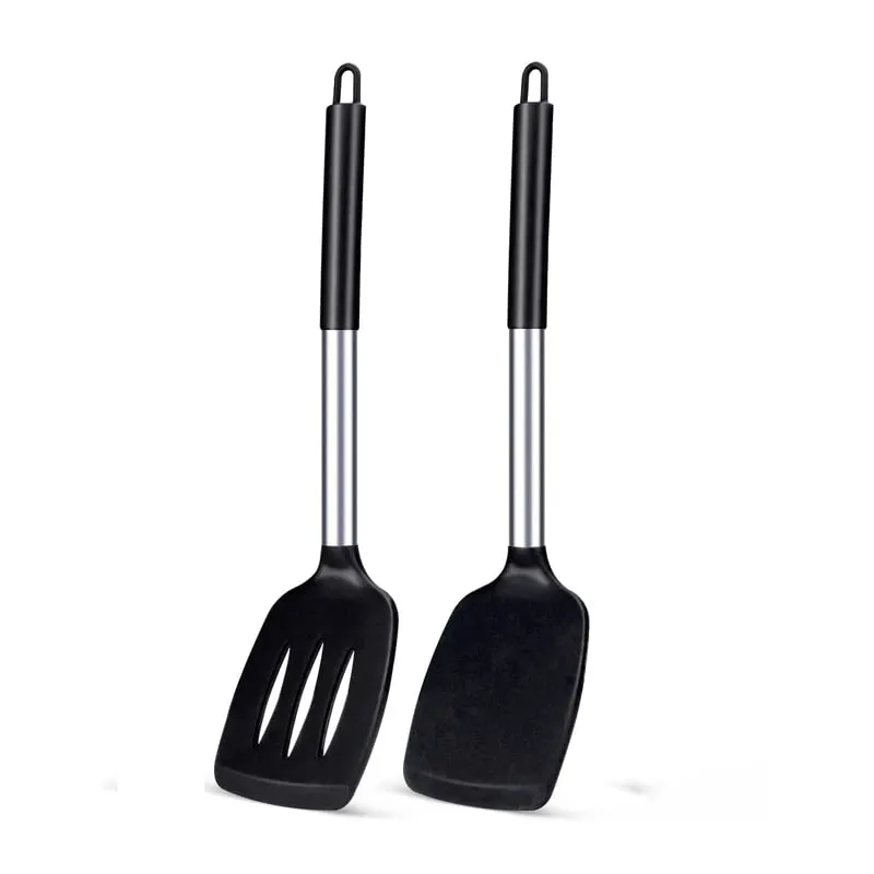 2Pcs Silicone Spatula Set Heat Resistant Nonstick Steak Spatula Kitchen Cooking Utensils Cookware Cooking Tool Set Spatula Kit — image 11