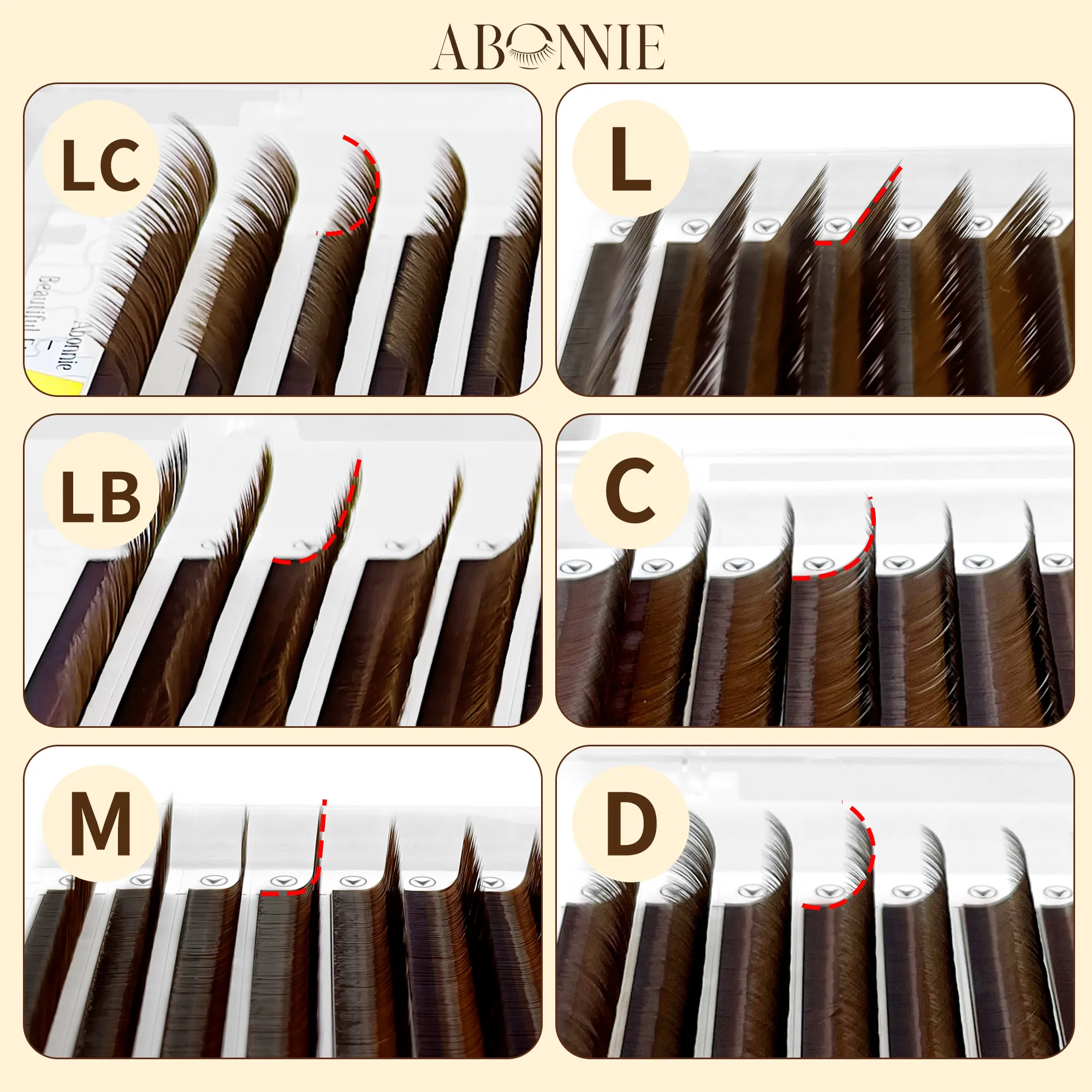 Abonnie LB Dark Brown Lashes Brown Color Classic Eyelash Extensions Foxy Eye Fluffy Individual Eyelashes — image 4