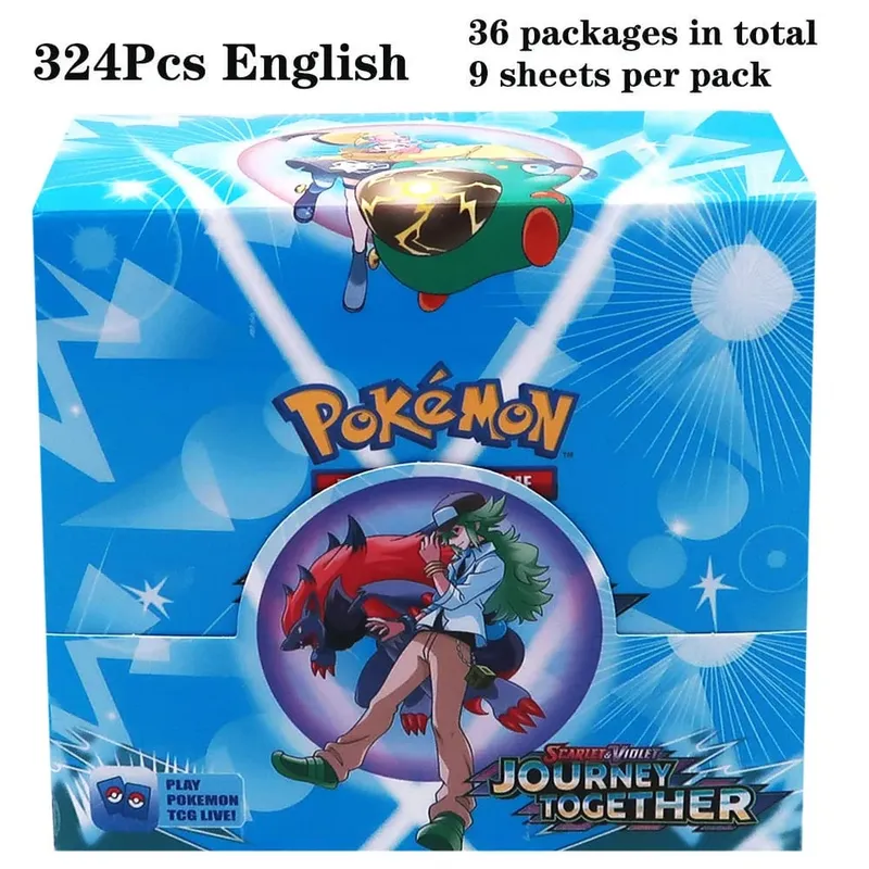 324Pcs Pokemon TCG: Sword & Shield Tempest Bonds Booster Box Trading Card Game Pokemon Card Kids Toys Board Game
