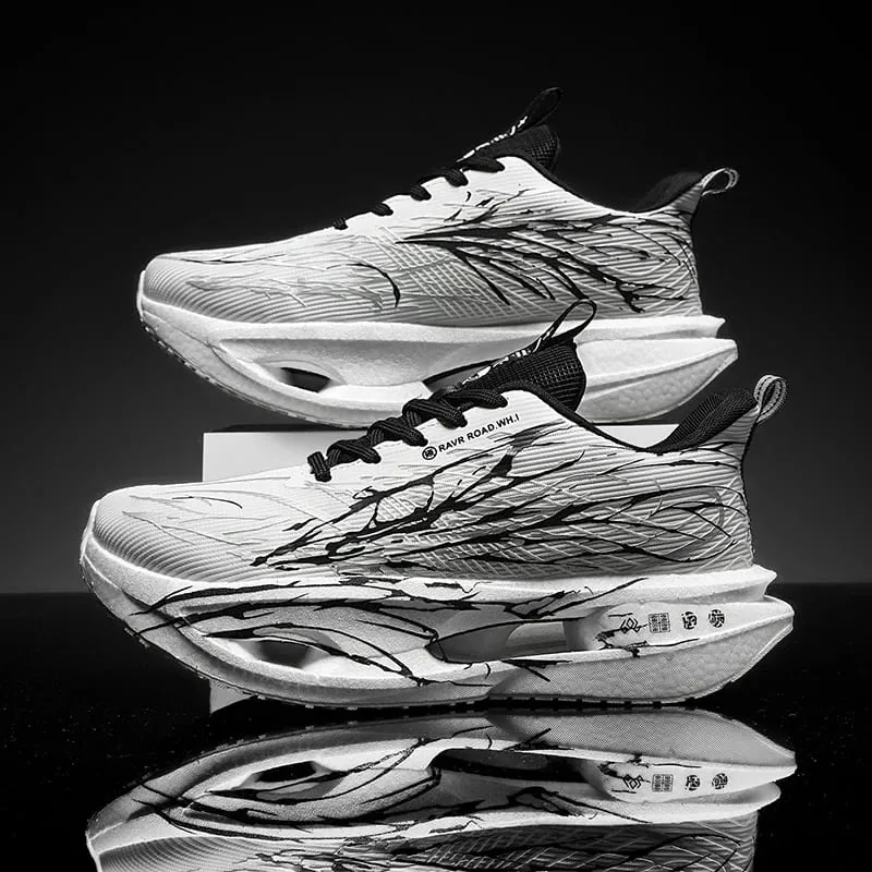 Men Women Ultra Light Carbon Plate Running Shoes Breathable Mesh Upper Soft Midsole Rubber Outsole for Running Training Sneakers