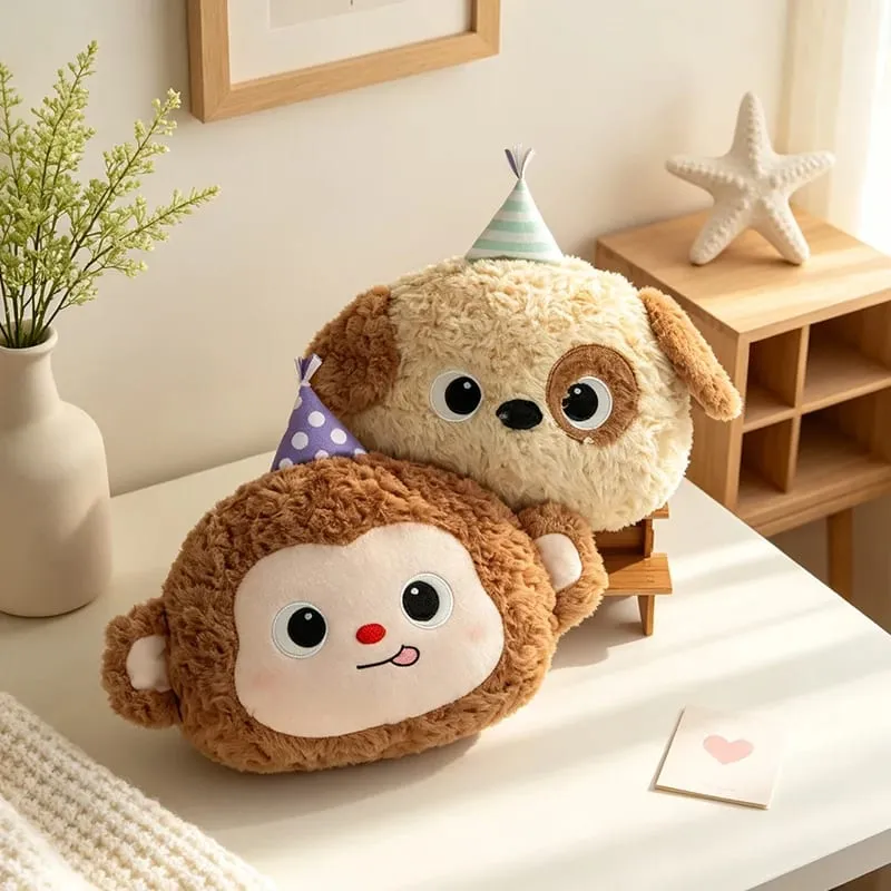 Cute Cartoon Animal Plush Pillow Soft Fluffy Pig Frog Cat Fox Sheep Kawaii Stuffed Cushion For Sofa Bedroom Home Decor Gift — image 6