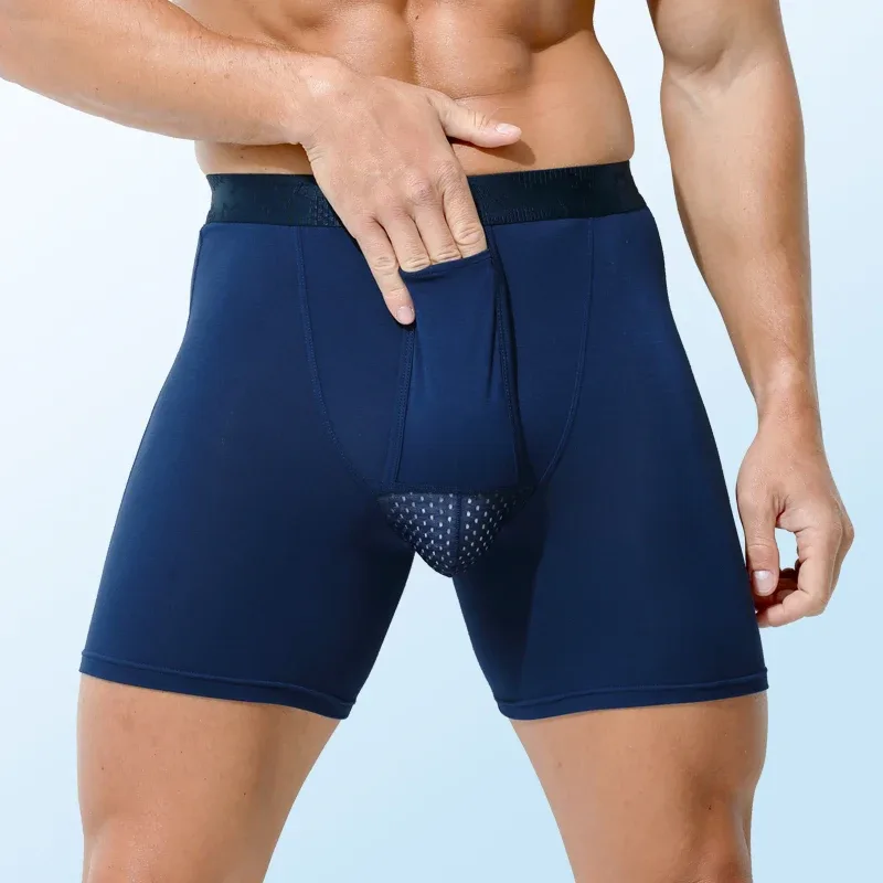 2PCS Men's bullet - separation anti - chafing underwear, men's boxer shorts, breathable underpants, men's sports scrotum - suppo — image 2