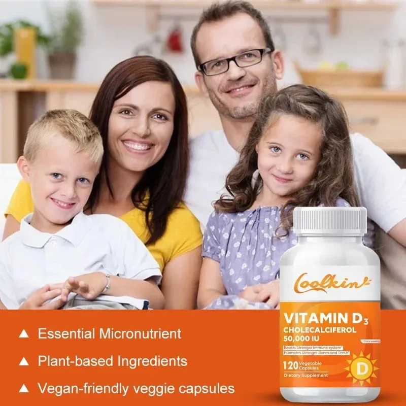 Vitamin D3 5000IU Rich in Vitamin D for Healthy Antioxidants Supporting Immune System Function - 120 Capsules Non-GMO — image 6