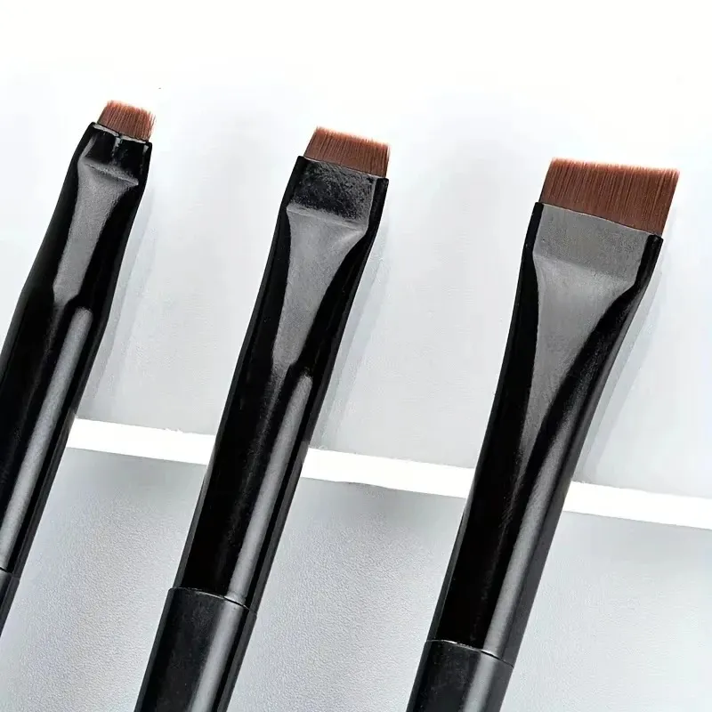 3-Piece Eyeliner & Eyebrow Brushes Set - Ultra-Fine & Flat Tips for Precise Control High-Quality Precision Makeup Application — image 3