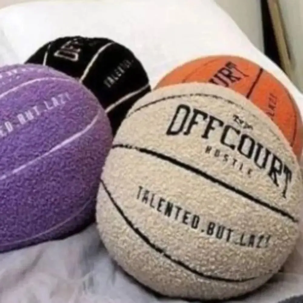 New Soft Offcourt Basketball Pillow Pillow Cushions Fuzzy Basketball Shaped Pillow Pillow Bedroom — image 4