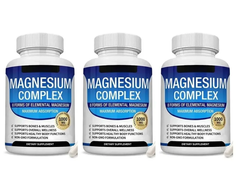 Magnesium Complex Capsule Contain Glycinate Citrate 1000mg and Multiple Magnesium Daily Health Nutrition Supplement 90 Count — image 9