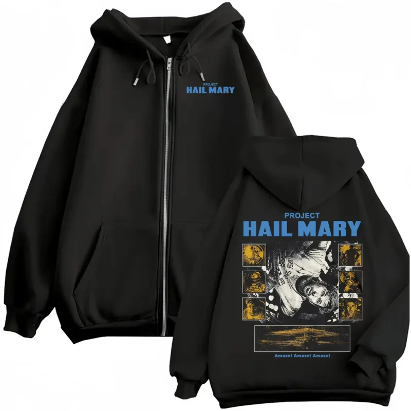 Project Hail Mary Zipper Hoodies Ryan Gosling 2026 Movie Classic Sweatshirt Jacket Coats Men Women Harajuku Gothic Zip Up Hoodie