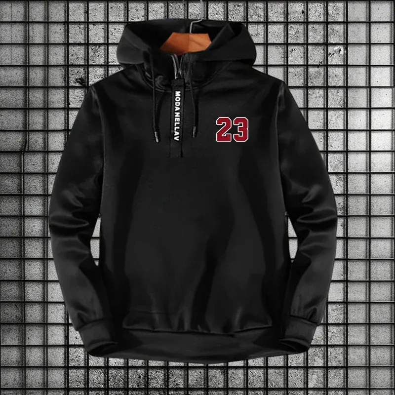 2026 Autumn Winter Daily Casual Sports Fashion Hoodie Men Women Hooded Sweatshirt Urban Trendy Half-zip Long Sleeve Pullover — image 1