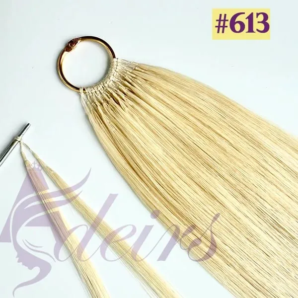 New Double-line Feather Hair Extensions Natural Real Human Hair Microring Hair Extensions Brown Blonde Color Straight