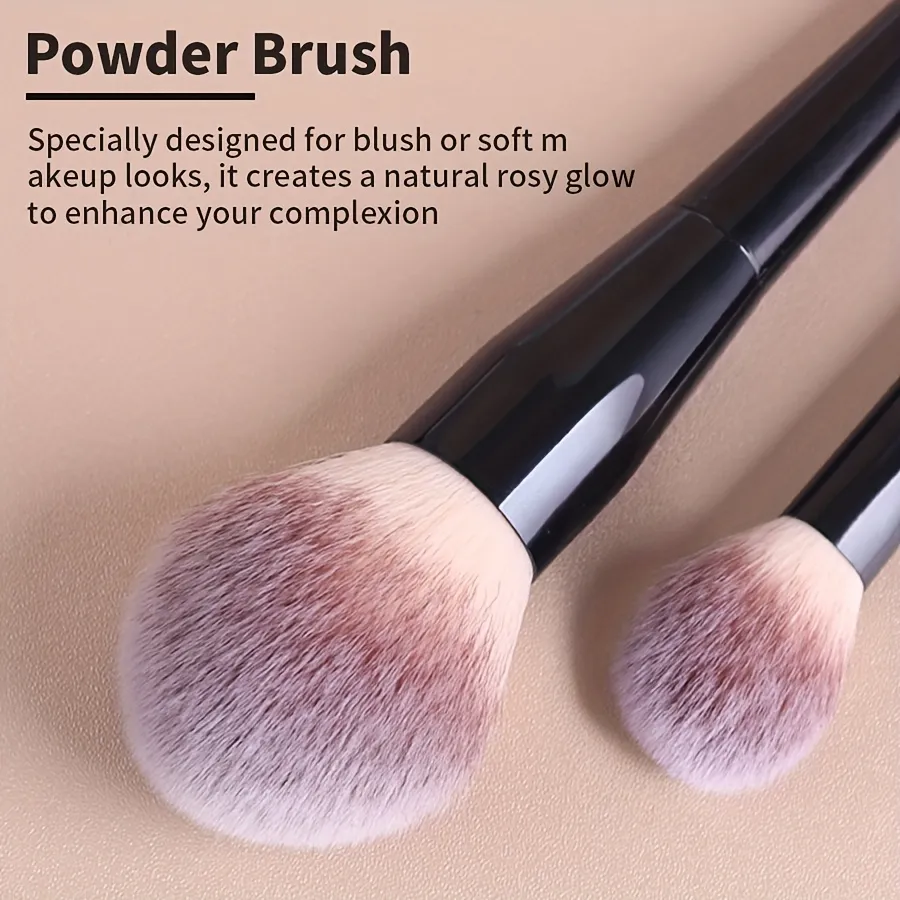 2pcs Professional Makeup Brushes with Large Soft Nylon Bristles & Elliptical/Contour Tips - Compatible for Foundation Blush Po — image 4