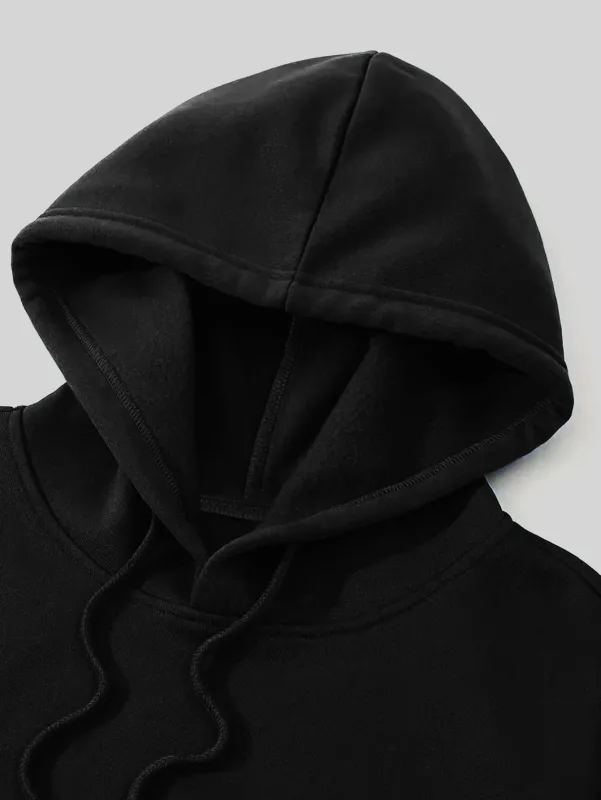 Men Celestial Mountain Back Print Hoodie Moon Star Vertical Line Art Graphic Hooded Sweatshirt Casual Outdoor Streetwear Kangaro — image 2
