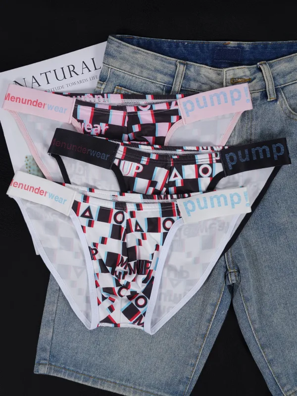 Men's Printed Briefs U Convex Pouch Elastic Waistband Letter Logo Breathable Fashion Underwear — image 6