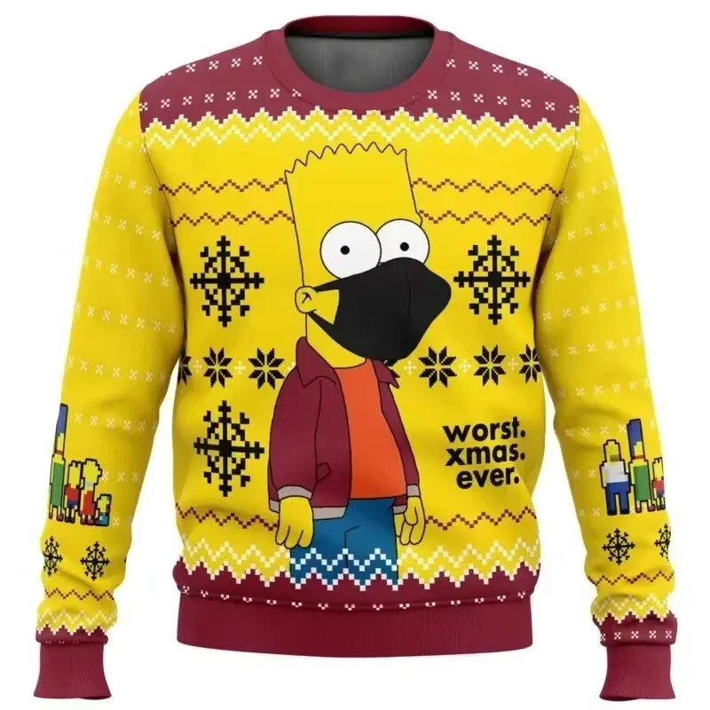outono e inverno de volta ao futuro suéteres feios de Natal, camisas de anime de desenho animado para homens e mulheres, roupas