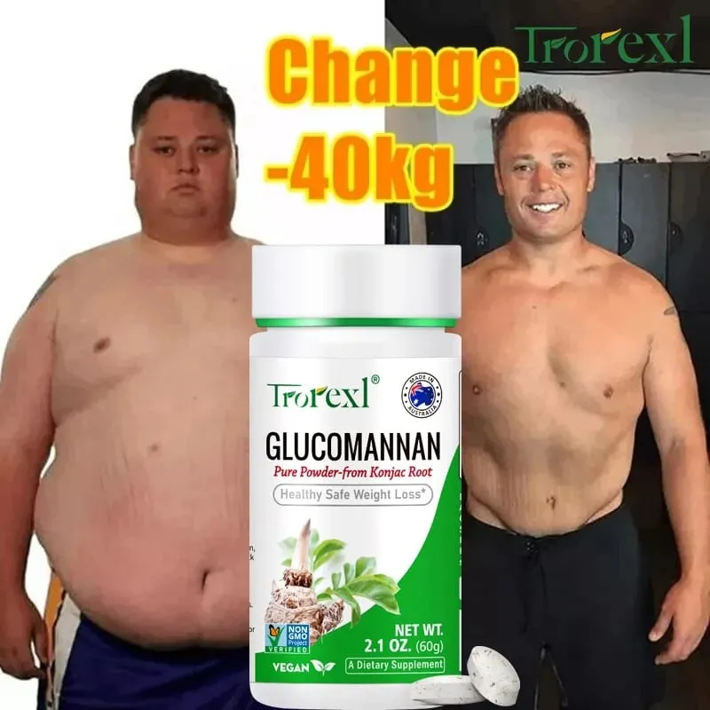 100 Stück Glucomannan-Pulver zur Gewichtsreduktion | Vegan & Vegetarisch | GVO-frei, glutenfrei