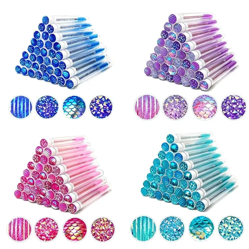 New 20/40pcs Disposable Eyelash Brush Tube Mascara Wands Tubes Dust-proof Lash Spoolies Storage Makeup Tool HZS36 — image 1