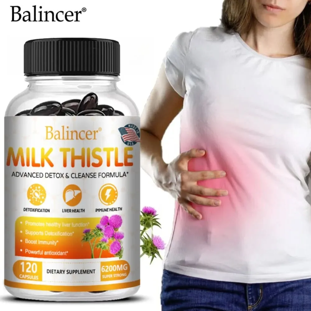 Milk Thistle with Dandelion Root - for Kidney & Liver Health Liver Detox and Cleanse Promotes Skin and Digestive Health