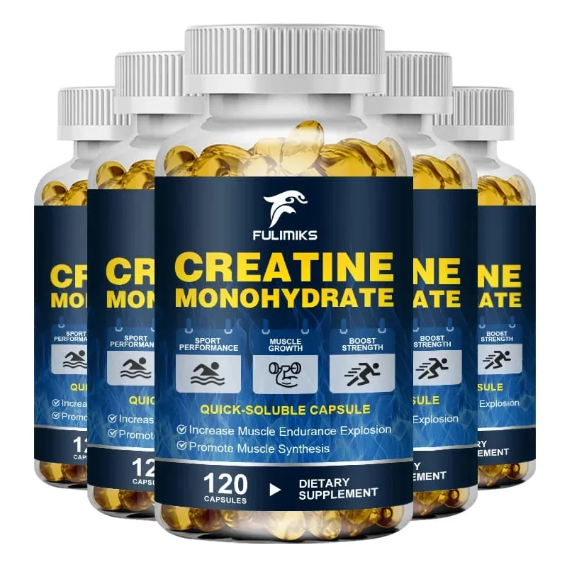 High Potency Creatine Monohydrate Capsules 3000mg Supports Muscle Growth Athletic Performance Energy Levels & Daily Gym