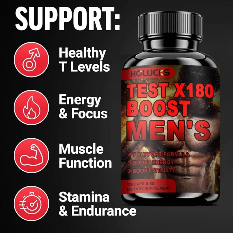Test X180 Boost 9-in-1 T Support for Men with D-Aspartic Acid Fenugreek Tribulus Terrestris Boost Vitality & Performance — image 2
